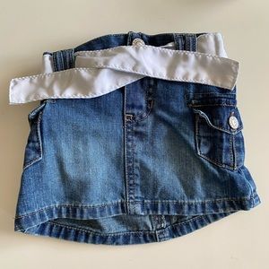 White belted  denim skirt
